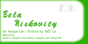 bela miskovity business card